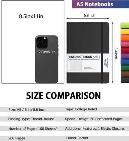 A5 Lined Hardcover Notebooks - Hình 2