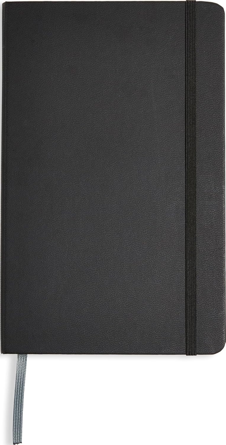 Hardcover Lined Writing Notebook with Elastic Closure — 240 Pages A5 Lined Notebook
